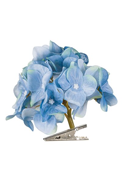 OEM Floare artificială de hortensie albastră cu clemă metalică - 10 cm înălțime