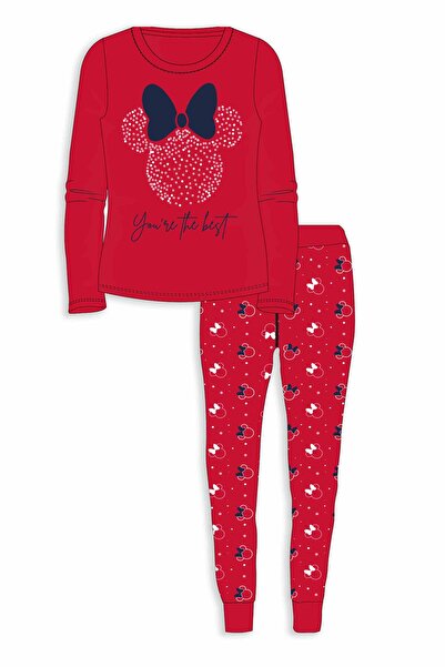 Disney Minnie Pijama roșie 4-9 ani cu print flexibil, talie elastică, tricot ...