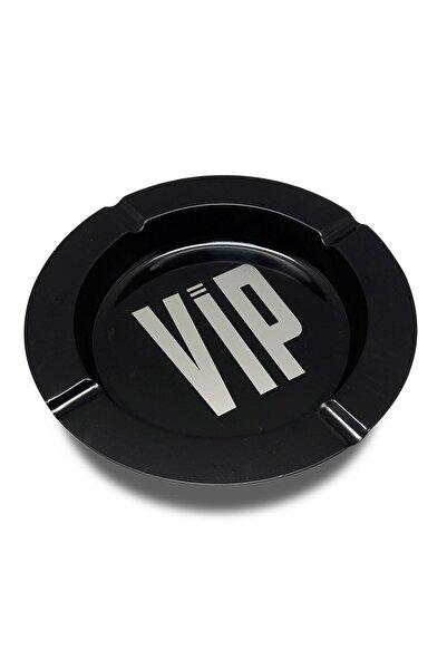 OEM Scrumieră metalică rotundă neagră 14x2cm - Design VIP