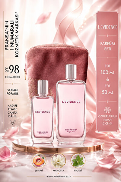 Yves Rocher L'Evidence Şeftali & Manolya Notalı Kadın Parfüm Seti - EDP 100 m...