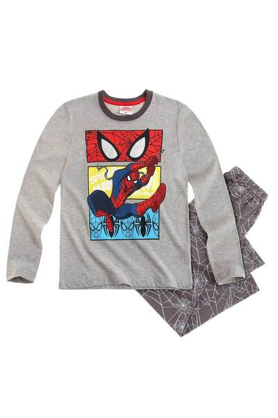Marvel Spider-Man Classics Σπάιντερ-Μαν Γκρι Πιτζάμες 4-10 Ετών με Ασημί Μετα...