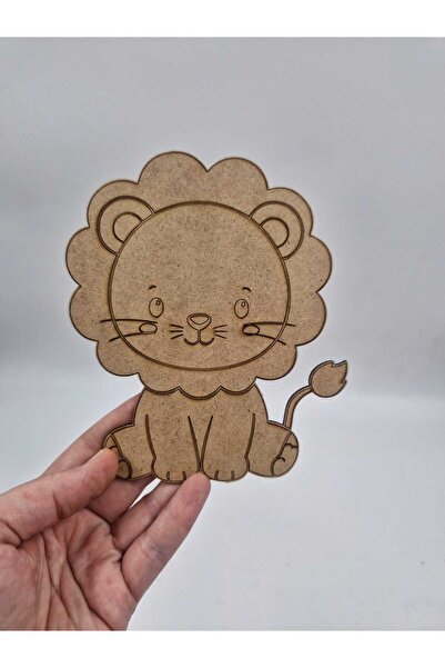 Mu Art Ahşap Ahşap Boyanabilir Sevimli Aslan Figürü Eğitici Aktivite ve Boyam...