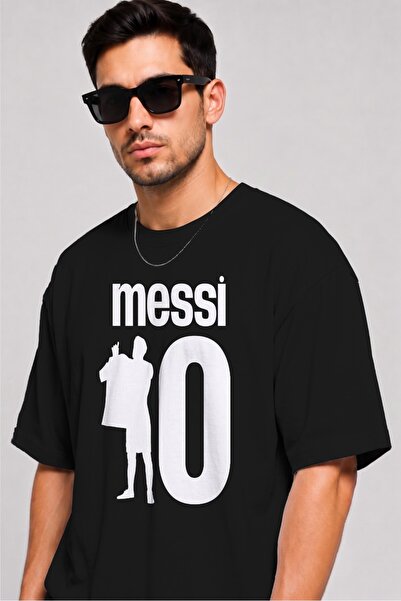 Moda Minimo Unisex velika majica Messi, majica Leo Messi broj 10, crna majica...