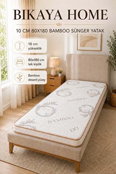 Bikaya Home Bambu Sünger Yatak 80x180 cm | Tek Kişilik | Katlanabilir | Rahat...