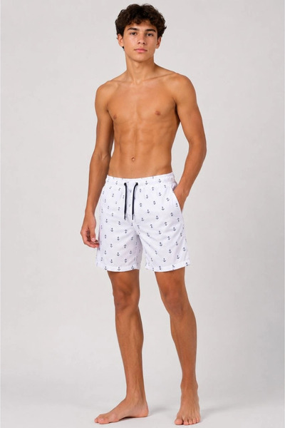 Asmedo Children's Premium Swim Shorts with Zipper Pockets and Mesh Lining - W...