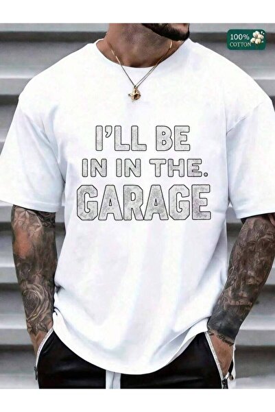 Astogria13 تي شيرت رجالي جديد وعصري بتصميم I'll Be In The Garage - أسود مع طب...