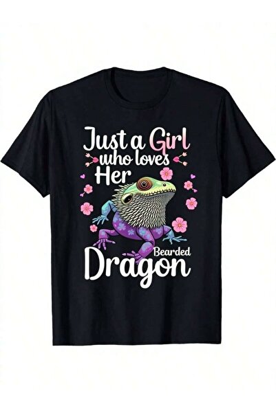 Astogria13 Just A Girl Who Loves Her T-Shirt Women's Men's Bearded Dragon Own...