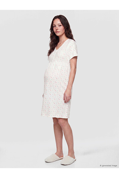 LC Waikiki V Planting Floral Maternity Nightgown for Style Enthusiasts from U...