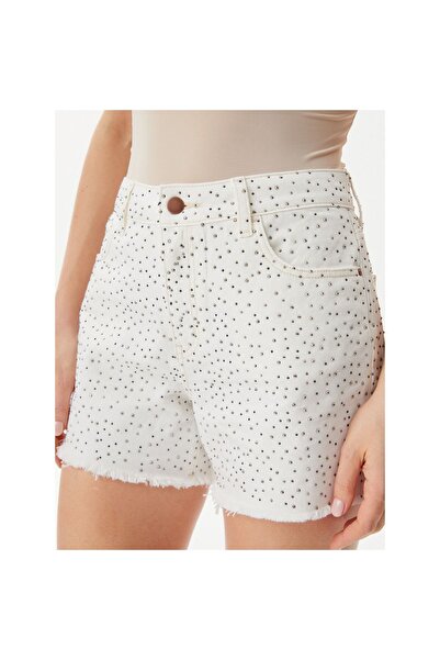 Guess Pantaloni scurți de damă din material textil W5GD74D5N91 Alb