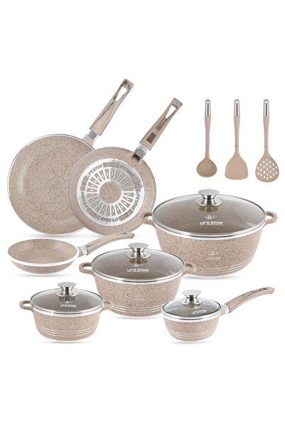 Lifesmile Life Smile 14-Piece Granite Cookware Set – Non stick Cookwares with...