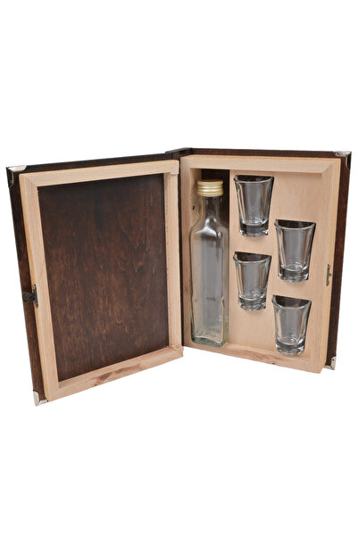LimArt Set Cadou Minibar "Cartea Secreta", include Sticla 280 ml si 4 Pahare ...