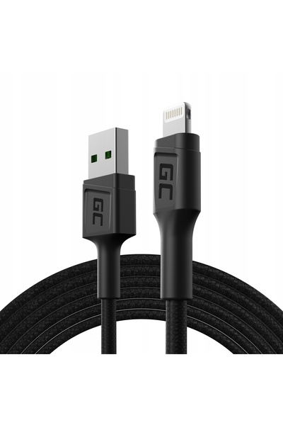 NO BRAND Cablu USB - Lightning GREEN CELL PowerStream 2 m