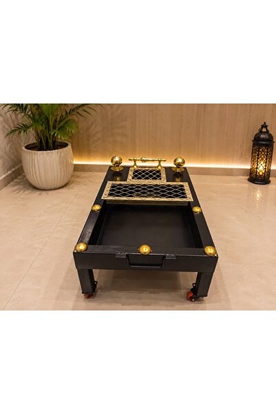 Gold منقل فحم ونار متحرك