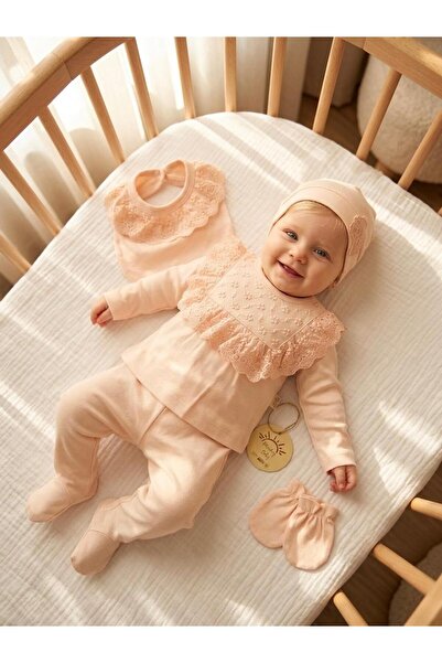Bebila Baby Baby Girl Mevlütlük Hospital Release Set of 5 Lace Newborn 100% C...
