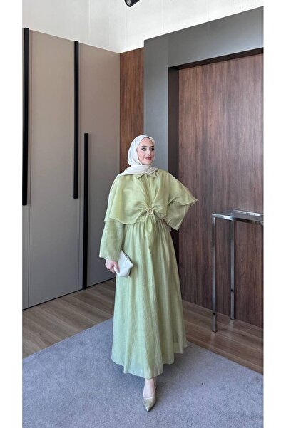SEREN İŞLER Modal Fabric Dress with Accessory Detail