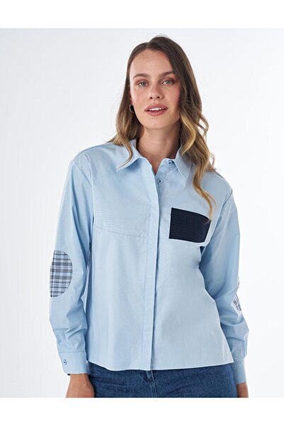 KYR Fabric Garnished Cotton Tunic Dark Blue