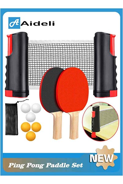 Aideli Ping Pong Paddle Set with Retractable Net, Portable Table Tennis Set w...