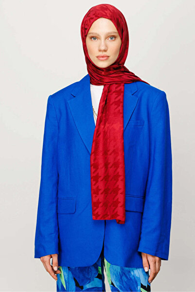wesscollection شال نسائي منسوج من الجاكار اللامع بنقشة مخالب الغراب 75x185 سم