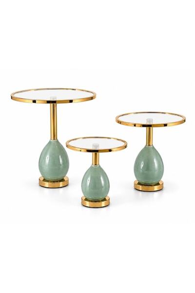 OEM Set de 3 suporturi premium pentru prăjituri și patiserie, cu sticlă trans...