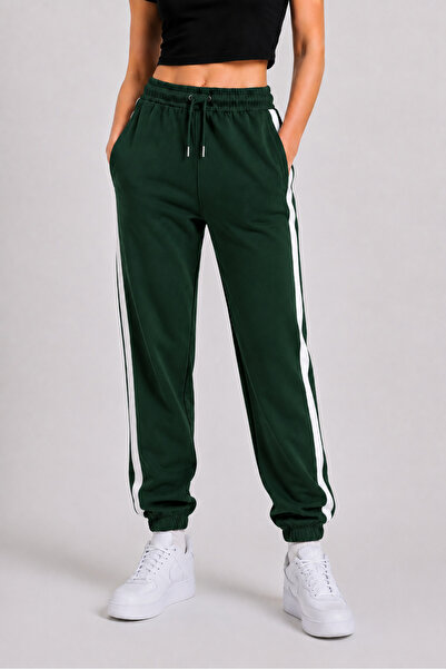 By Layina Women's Striped Elastic Waist Trackpants