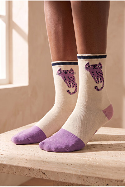Katia&Bony Women's Animal Patterned Socks Lilac