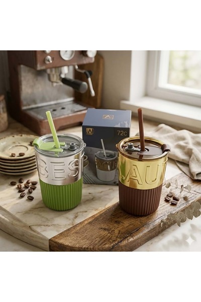 ÇİFTÇİ Konak Shopping Ys158-Glass Thermos Cup with Straw 1 Piece