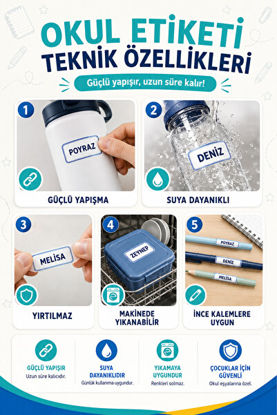 Sim Tasarım Çiçek Tema Okul Etiketi Kalem Defter Etiketi Özel İsim Yazılabilen Etiket 286 Adet İsim Etiketi