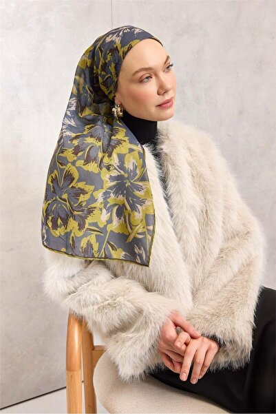 Silk Home وشاح من القطن والبوليستر بنقشة زهرة الأقحوان الكبيرة، ناعم الملمس، ...
