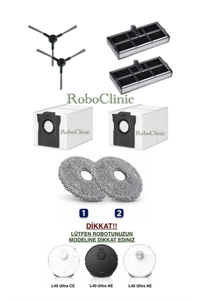 Roboclinic فرشاة جانبية بديلة متوافقة مع مكنسة Dreame L40 Ultra CE وAE الروبو...
