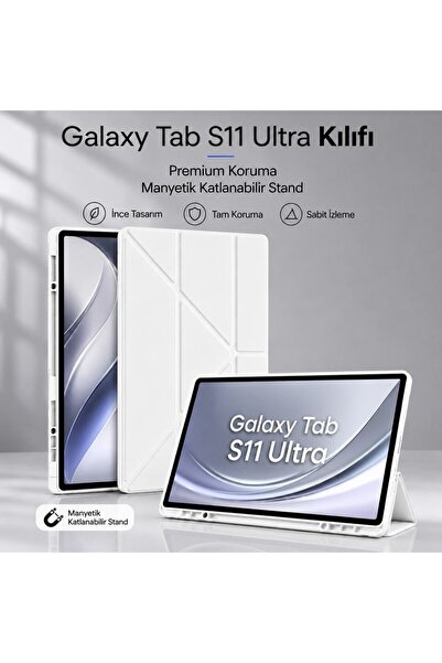 TUROTTO Galaxy Tab S11 ULTRA X930 İle Uyumlu Katlanır Yatay ve Dikey Standlı ...