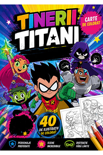 Cartoon Networt Βιβλίο ζωγραφικής, 40 εικονογραφήσεις Teen Titans, A4