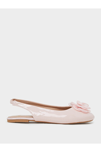 Styli Teen Girls Patent Slingback Ballerinas With Flower Detail