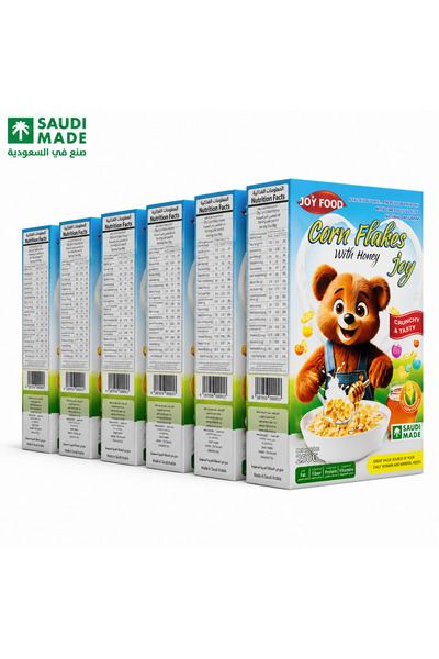 joyfood رقائق الذرة بالعسل 250 جرام - عبوة متعددة تحتوي على 6 عبوات مقرمشة لو...