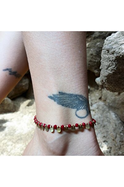 mitico jewellery Boho Kırmızı Halhal