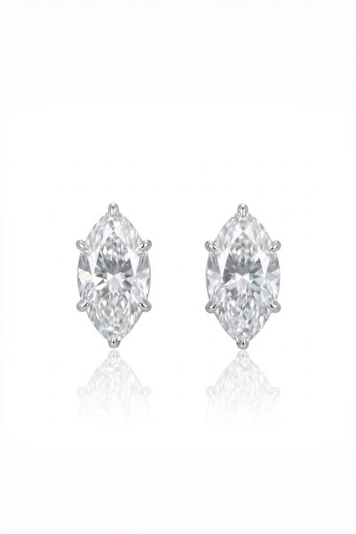 MEETMAY 18K Gold Plated S925 Silver Marquise Cut Moissanite Stud Earrings - 0...