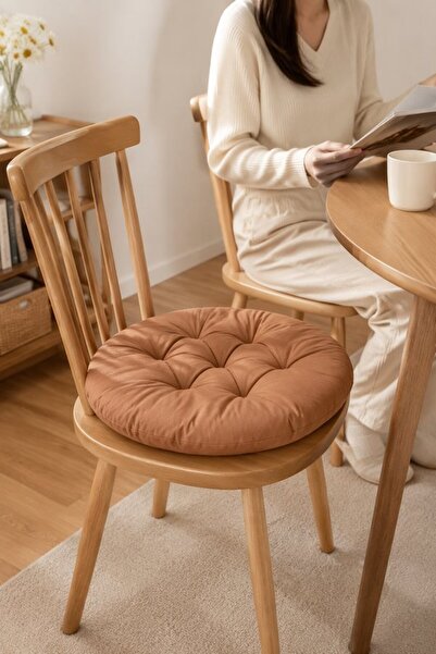 Generic 1pc Polyester Cotton Non Slip Round Chair Seat Cushion Ties Thick Sof...