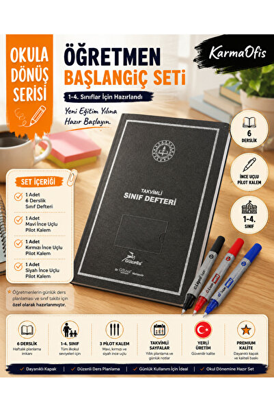 KarmaOfis Set sveski za učionicu sa kalendarom | Sveska za planiranje 6 lekci...