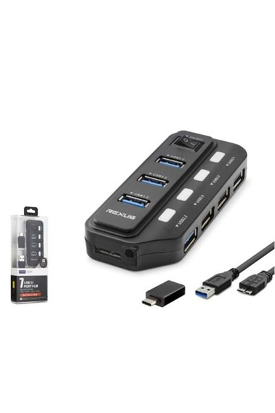 BSD iETOP U332 USB Type-C 3.2 Gen1 Hub مع 7 منافذ 5 جيجابت في الثانية باللون ...