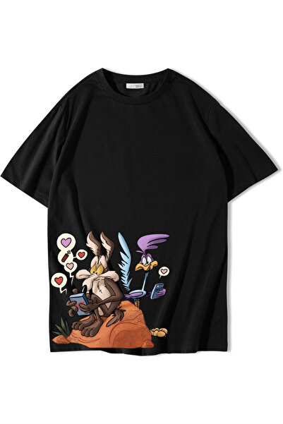 BRZ COLLECTION Unisex Oversize Looney Tunes T-shirt Siyah