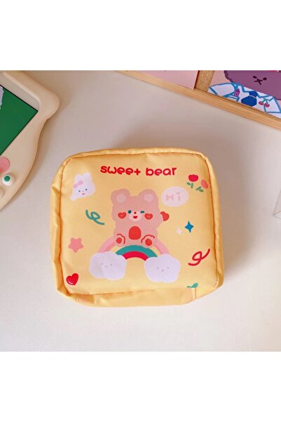 synshop Kawaii Teddy Cute Teddy Bear Patterned Sanitary Pad Bag |   Organizer...