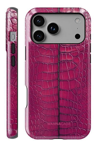 WANNACASE iPhone 17 Pro Max Berry Croc Çift Katmanlı Essential Tough Telefon ...