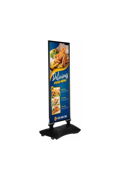 reklam etkisi Kaldırım Panosu Tekerlekli Slim Wind Pro Reklam 58,2x154,7 cm -...