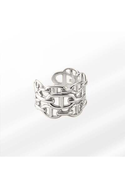 neslyaccessories خاتم سلسلة فضي من HRMS