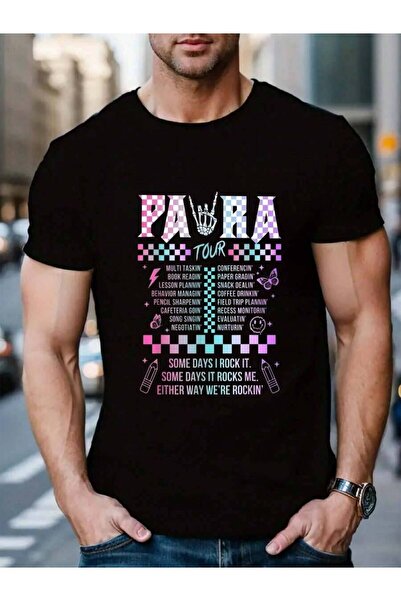 01THEONE 100% Cotton I Some Days It Rock Me Tour Para Life Men's Black Vacati...