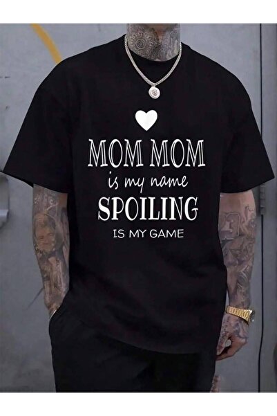4CR 100% Cotton Is My Name Mom Gifts From Grands For Grandma Men's Black Vaca...
