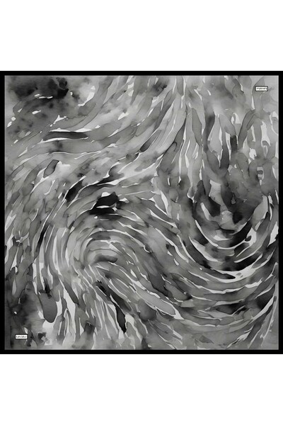 Levidor Anthracite Minimal Wave Pattern Twill Silk Scarf