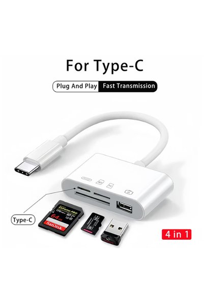 Choice1 قارئ بطاقات USB OTG من النوع C 4 في 1 متوافق مع بطاقات SD/TF للكاميرا...