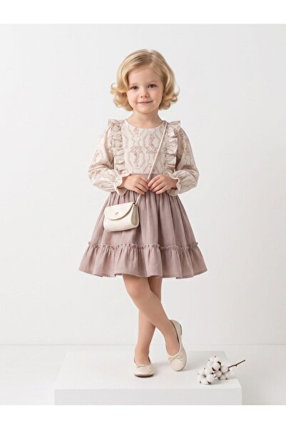 Cherrys Bebek Nostalgia Ruffle Bag Girl's Dress