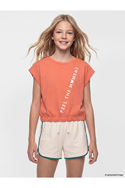 LC Waikiki Trendlucky Girl's T-Shirt with a Printed Difference