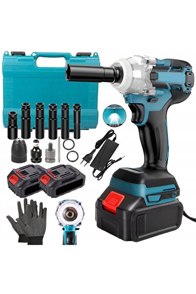 bedee Cheie de impact fără fir, fără perii, 21V 650Nm + 2 Baterii de 4.0Ah + ...